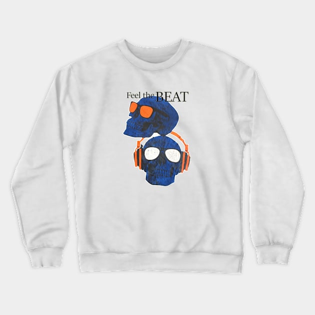 Feel the Beat Crewneck Sweatshirt by MightyFox74